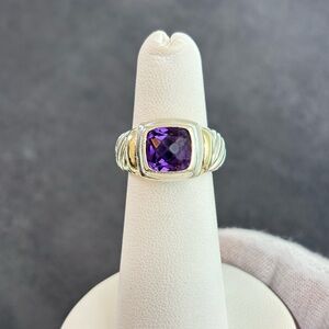 David Yurman 925 & 14k Gold Albion Ring with Amethyst 5
